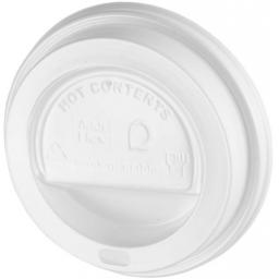 White Sip-Though Lids Fits 10oz 12oz 16oz 20oz Paper Cups Disposable