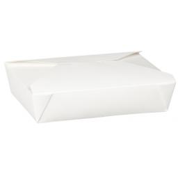 No2 White 51oz Square Paper Food Containers - Hot Rice Curry Takeaway Boxes