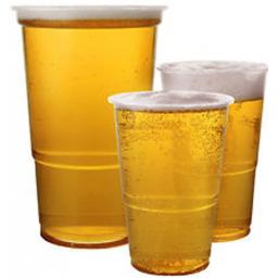 Clear Pint 20oz Strong Plastic Beer Cups Glasses Disposable Flexible Tumblers CE Marked