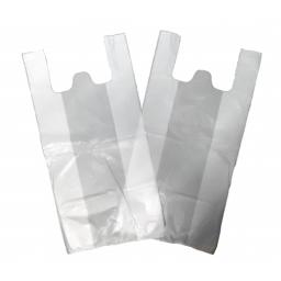 XL White Vest Plastic Carrier Bags Jumbo 13"x19"x23" - Lynx