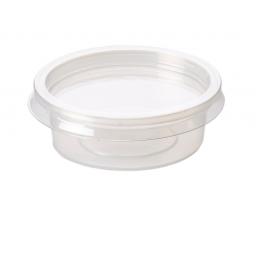 Value Choice 1oz Clear Plastic Food Containers With Lids – Small Deli Pots For Sauce, Dip, Chutney