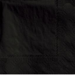 Black Paper Napkins 2 Ply 33cm 4 Fold Tissue Serviettes