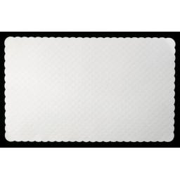 White Scalloped Edge Placemats 23x37cm with Lace Border