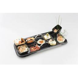 Mozaik Sabert Small Black Plastic 5.7cm Tasting Appetiser Bowls - Strong Disposable or Reusable