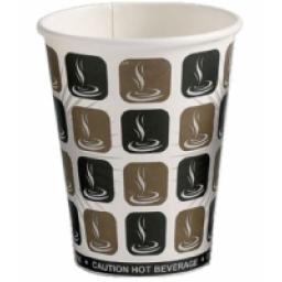 10oz Mocha Cafe Coffee Cups Paper Single Wall Disposable Tea Cappuccino Hot Drinks