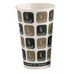 16oz Mocha Cafe Coffee Cups Paper Single Wall Disposable Tea Cappuccino Hot Drinks