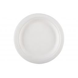 Round 6" Strong White Paper Plates  Compostable Bagasse Starter Snack - 16cm