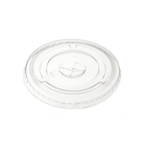 93mm Clear Flat Lids with Straw Hole For 12oz Plastic Smoothie Cups