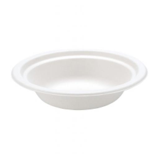 16oz Round Strong White Paper Bowls  Compostable Bagasse Sugarcane