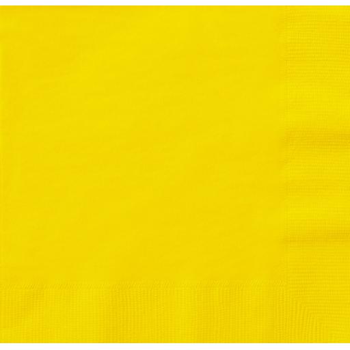 Yellow Paper Napkins 2 Ply 33cm 4 Fold Tissue Serviettes