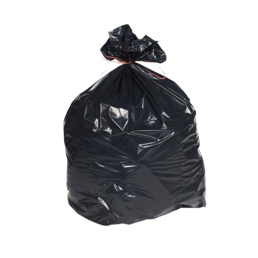 Heavy Duty Black Refuse Sacks Bin Liner Bags / Size 18" x 29" x 39" / - 160 Gauge