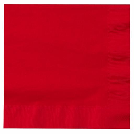 Red Paper Napkins 2 Ply 33cm 4 Fold Tissue Serviettes