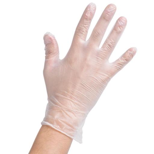 Clear Vinyl Powder Free Gloves Large 100 Pack - Examination / Food Safe / Single Use Only