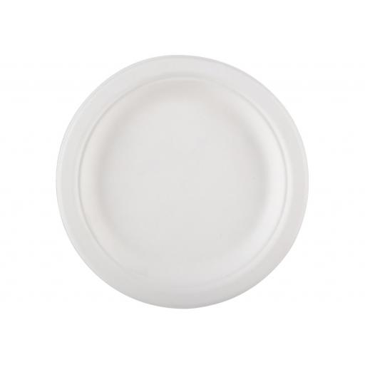 Round 7" Strong White Paper Plates  Compostable Bagasse Starter Snack - 19cm