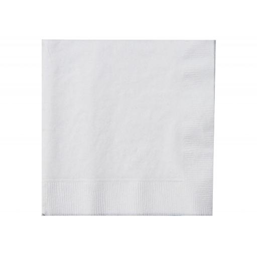 White Paper Napkins 2 Ply 25cm Cocktail 4 Fold Tissue Serviettes