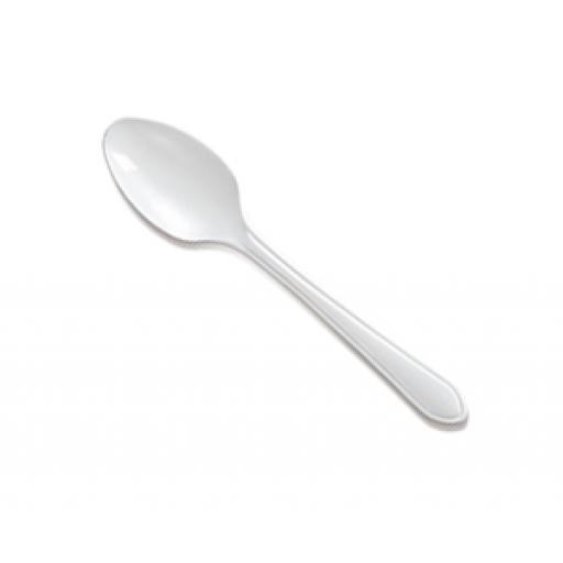 White Plastic Spoons Reusable Disposable Cutlery