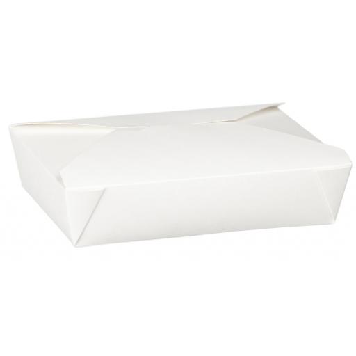 No3 White 69oz Square Paper Food Containers - Hot Rice Curry Takeaway Boxes