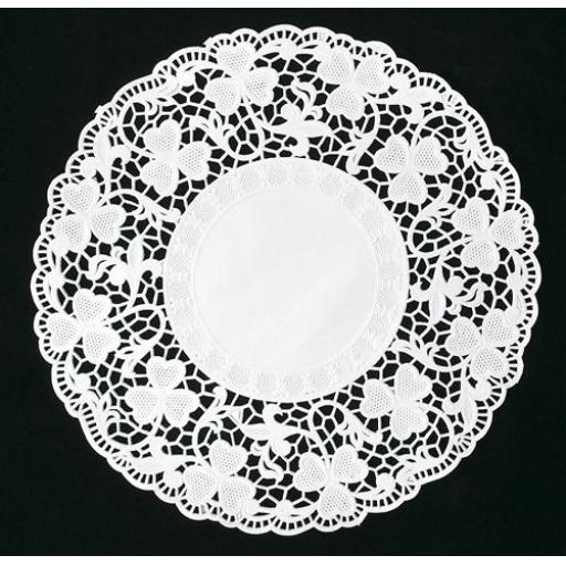 12.5" White Paper Doilies - 31cm Round Lace Doyleys