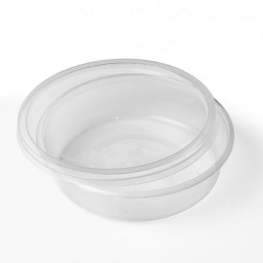 Round 8oz Microwave Clear Plastic Food Containers for Freezing Takeaway Hot Cold Foods