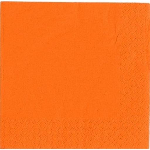 Orange Paper Napkins 2 Ply 33cm 4 Fold Tissue Serviettes