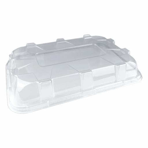 Sabert Medium Lids For Black Plastic Rectangle Serving Buffet Platters - 46x30cm