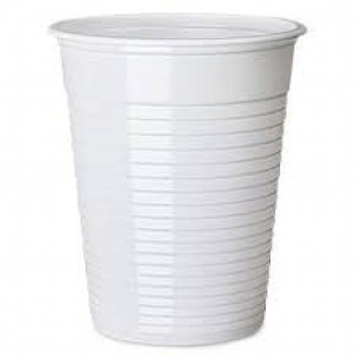 White Plastic 7oz Strong Drinking Tumbler Disposable Cups For Water Coolers