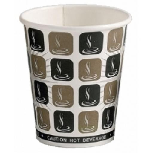 8oz Mocha Cafe Coffee Cups Paper Single Wall Disposable Tea Cappuccino Hot Drinks