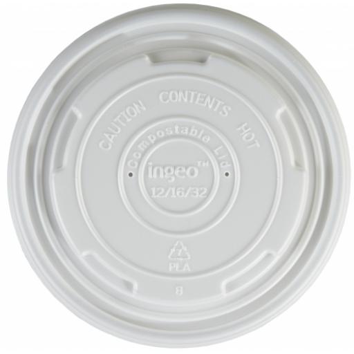 Ingeo 12oz / 16oz CPLA Lids to Fit Compostable Soup Containers - Medium and Large