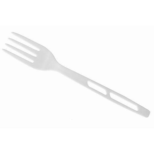 White CPLA Compostable Forks Heavy Duty - Made From Corn Starch Biodegradable Disposable High Quality Cutlery