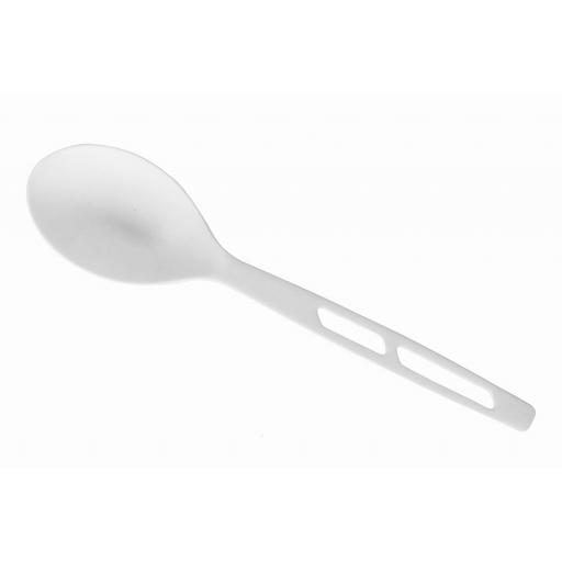 White CPLA Compostable Spoons Heavy Duty - Made From Corn Starch Biodegradable Disposable High Quality Cutlery