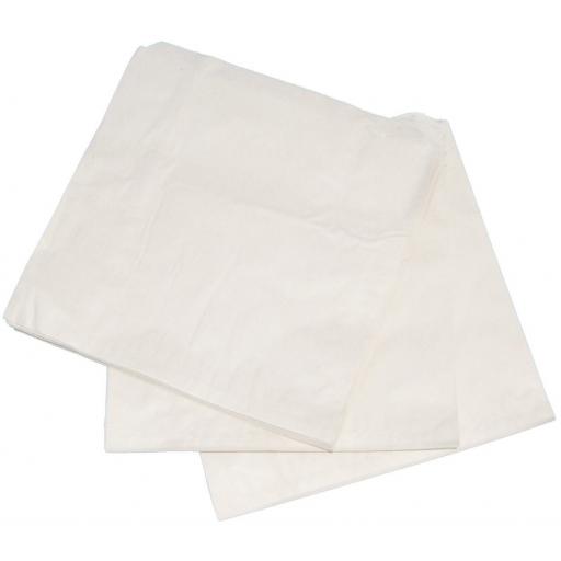 1000 x White Paper Kraft Bags 8.5" x 8.5" Strung Food Bags