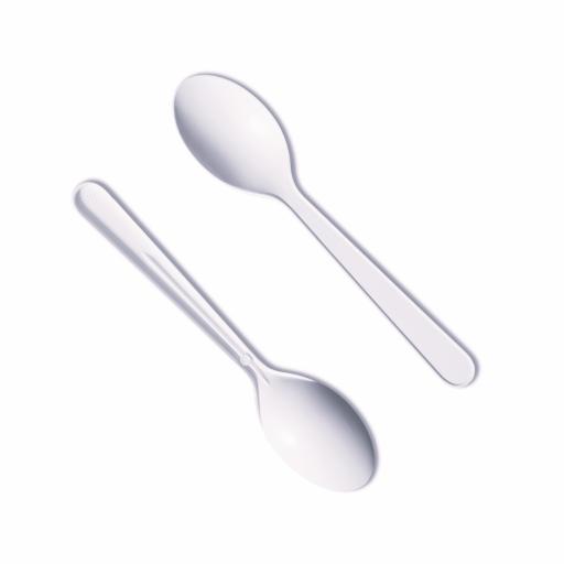 Natural Cornstarch Compostable Heavy Duty Teaspoons - Reusable High Quality Cutlery