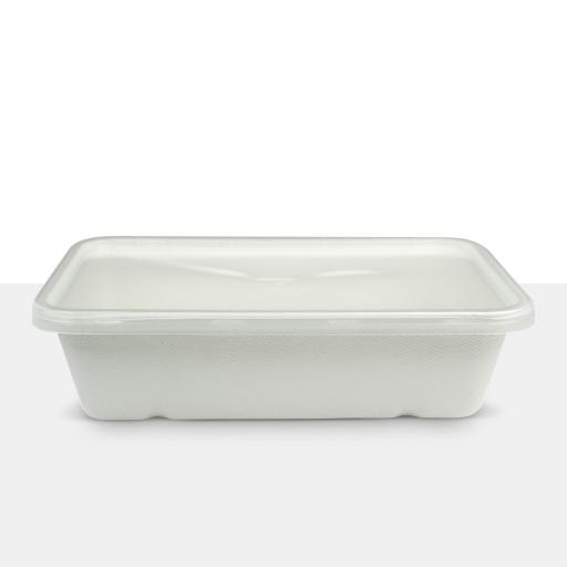 Rectangular 500ml Microwave Bagasse Food Containers for Freezing Takeaway Hot Cold Foods - 500cc