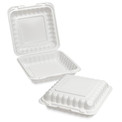 Bio Clamshell 8x8 Meal Box Plastic Microwave Food Containers