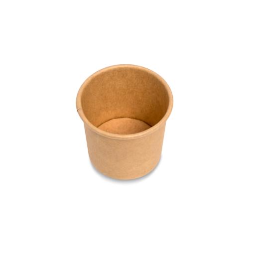 1oz Round Kraft Paper Portion Pots Deli Containers for Sauce Chutney Dips