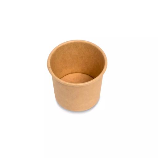 1oz Round Kraft Paper Portion Pots Deli Containers for Sauce Chutney Dips