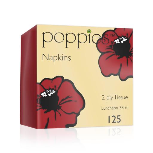 Red Paper Napkins 2 Ply 40cm 4 Fold Tissue Serviettes