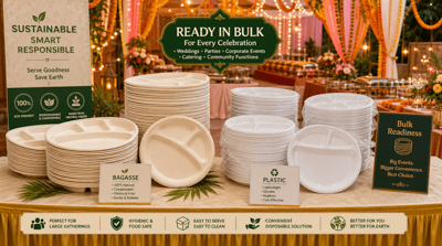 Disposable Indian Thali Plates for Events and Places of Worship